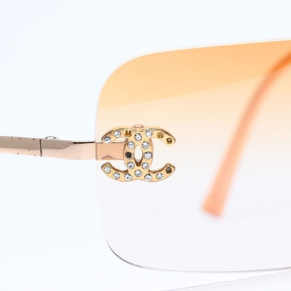 Chanel Rimless Sunglasses Eyewear CC Logo Rhinestone — view 7