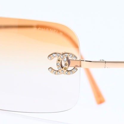 Chanel Rimless Sunglasses Eyewear CC Logo Rhinestone — view 6
