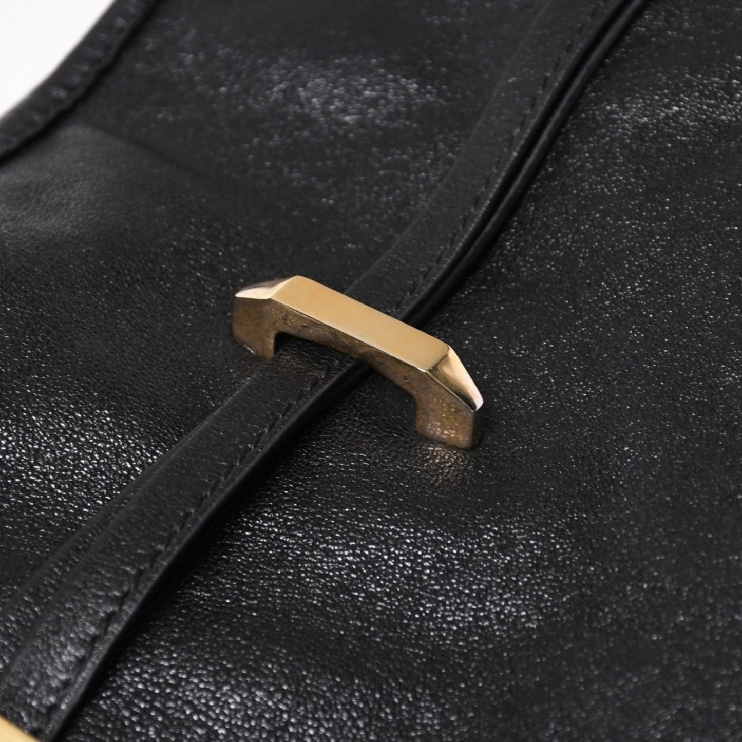 Gucci Horsebit Shoulder Bag Black Gold Leather — view 7