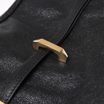 Gucci Horsebit Shoulder Bag Black Gold Leather — view 7