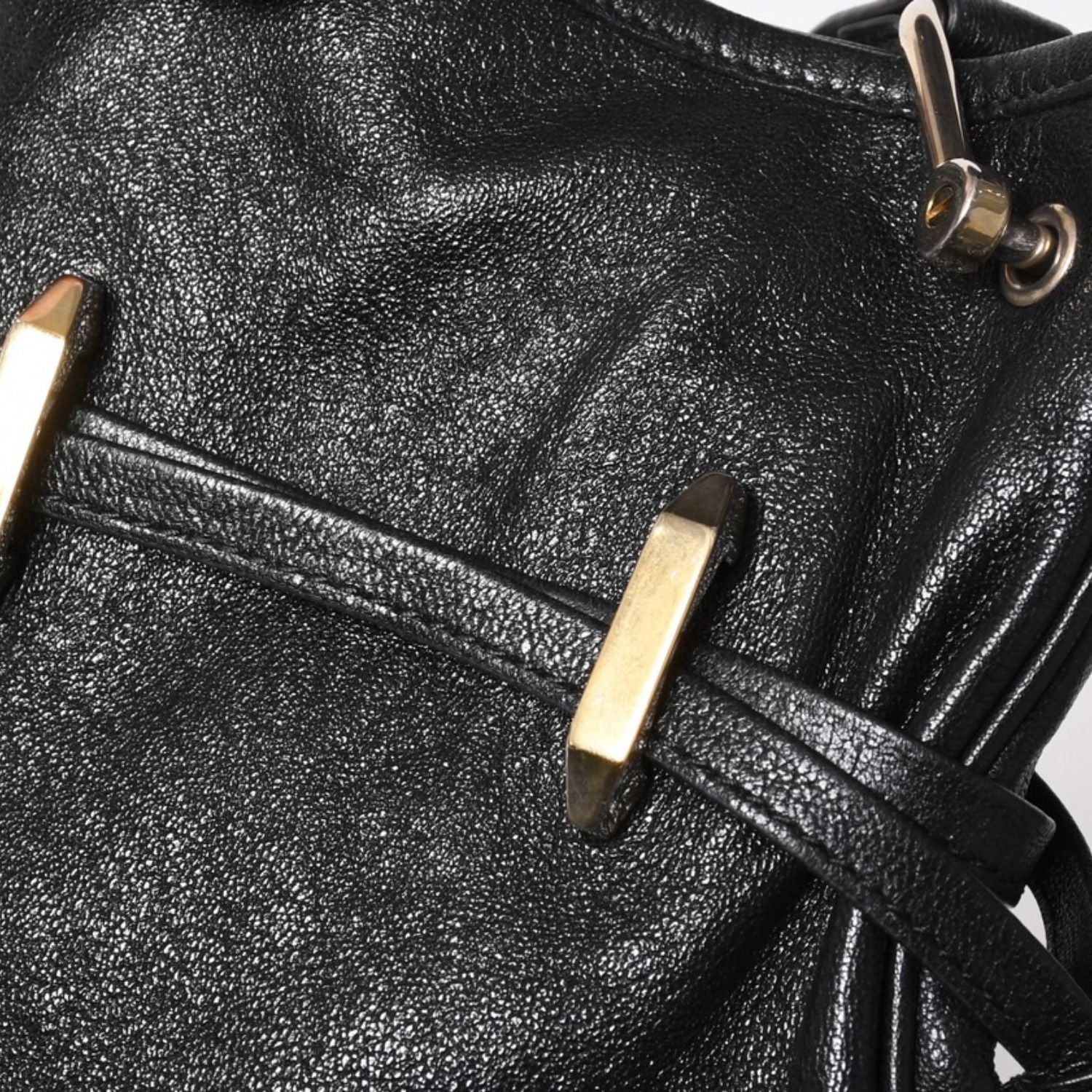Gucci Horsebit Shoulder Bag Black Gold Leather — view 6