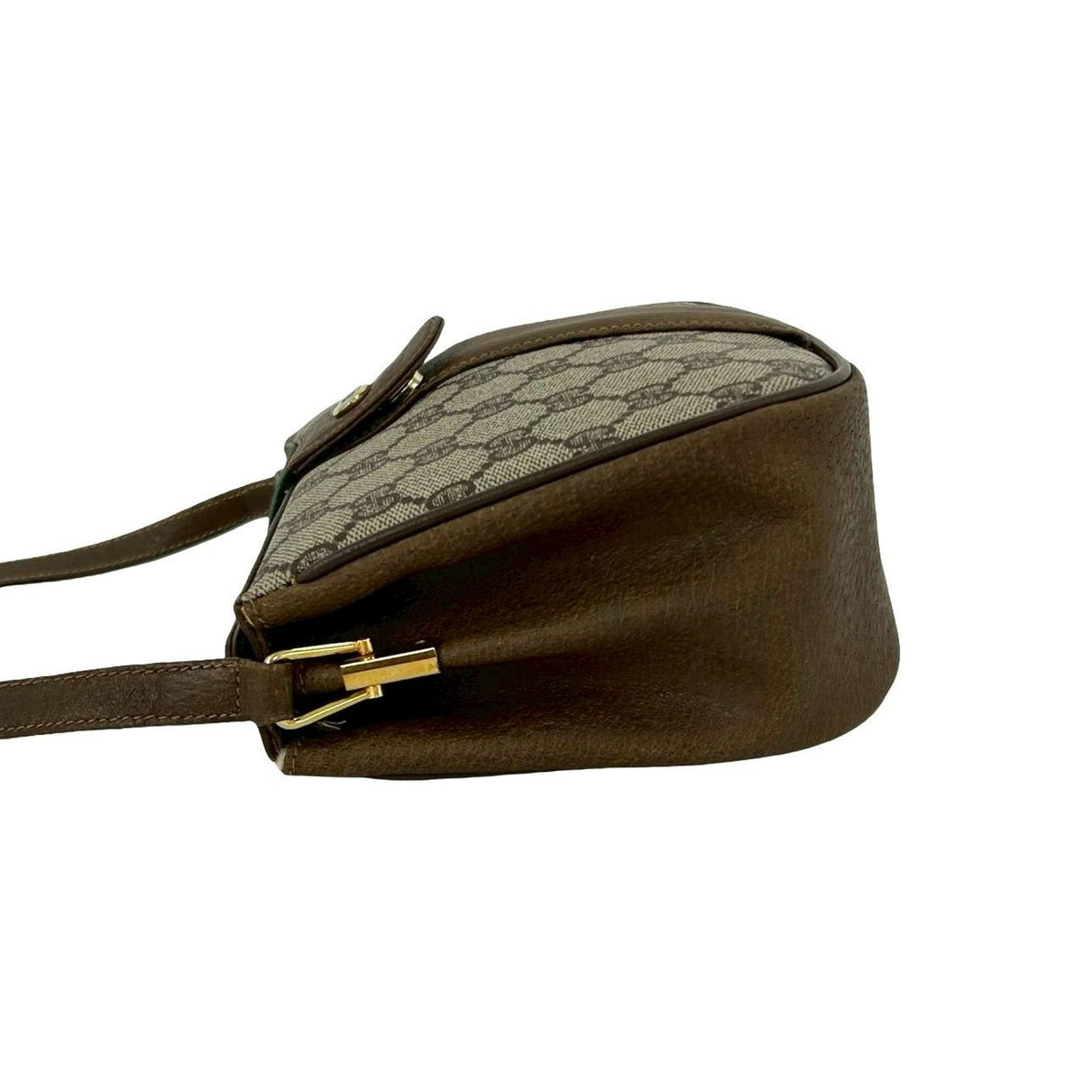 Gucci Vintage Sherry Line GG Logo Leather Shoulder Bag Brown — view 5