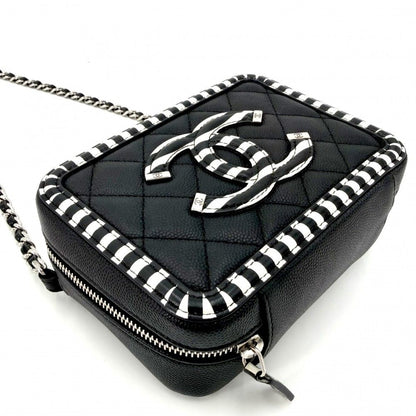 Chanel Shoulder Bag Quilted CC Filigree Mini Stripe Crossbody Chain Square — view 3