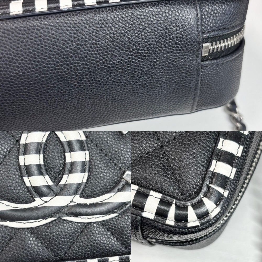 Chanel Shoulder Bag Quilted CC Filigree Mini Stripe Crossbody Chain Square — view 6
