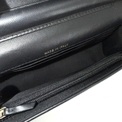 Chanel Shoulder Bag Quilted Flap Chain Knit Crossbody CC Logo Lambskin Black — view 4
