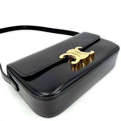 Celine Shoulder Bag Triomphe Claude Leather Black Gold — view 3