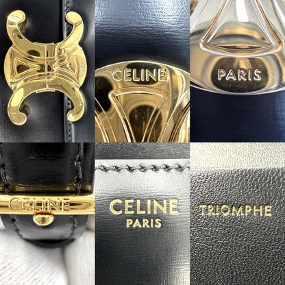 Celine Shoulder Bag Triomphe Claude Leather Black Gold — view 5