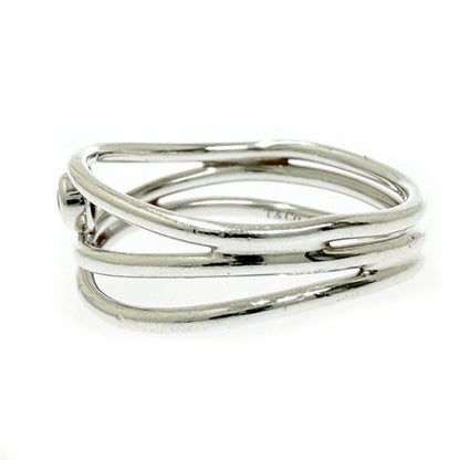 Tiffany & Co Silver Aquamarine Wave Row Ring — view 2