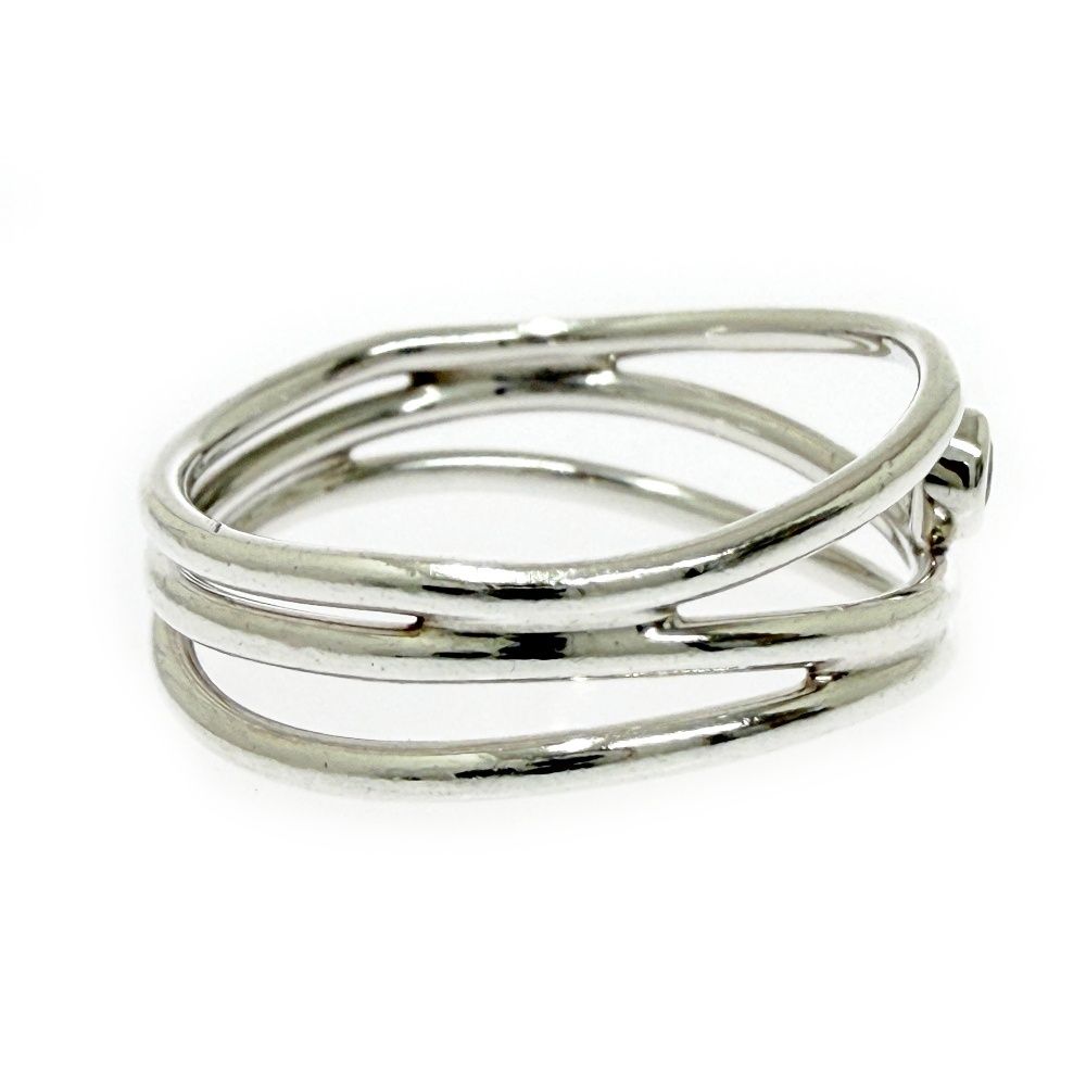 Tiffany & Co Silver Aquamarine Wave Row Ring — view 4