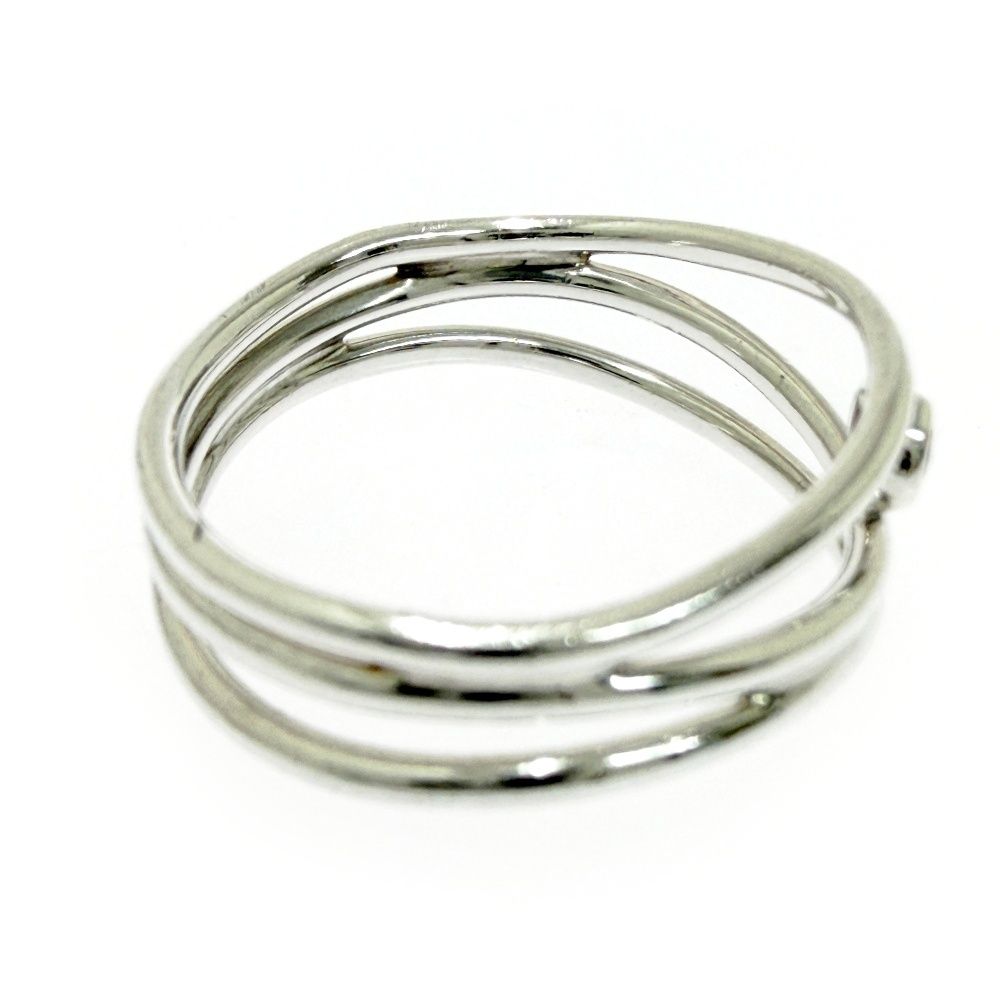 Tiffany & Co Silver Aquamarine Wave Row Ring — view 5
