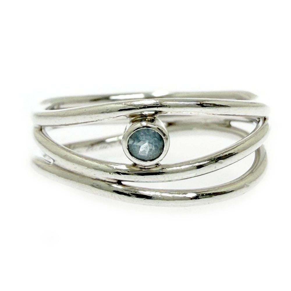 Tiffany & Co Silver Aquamarine Wave Row Ring