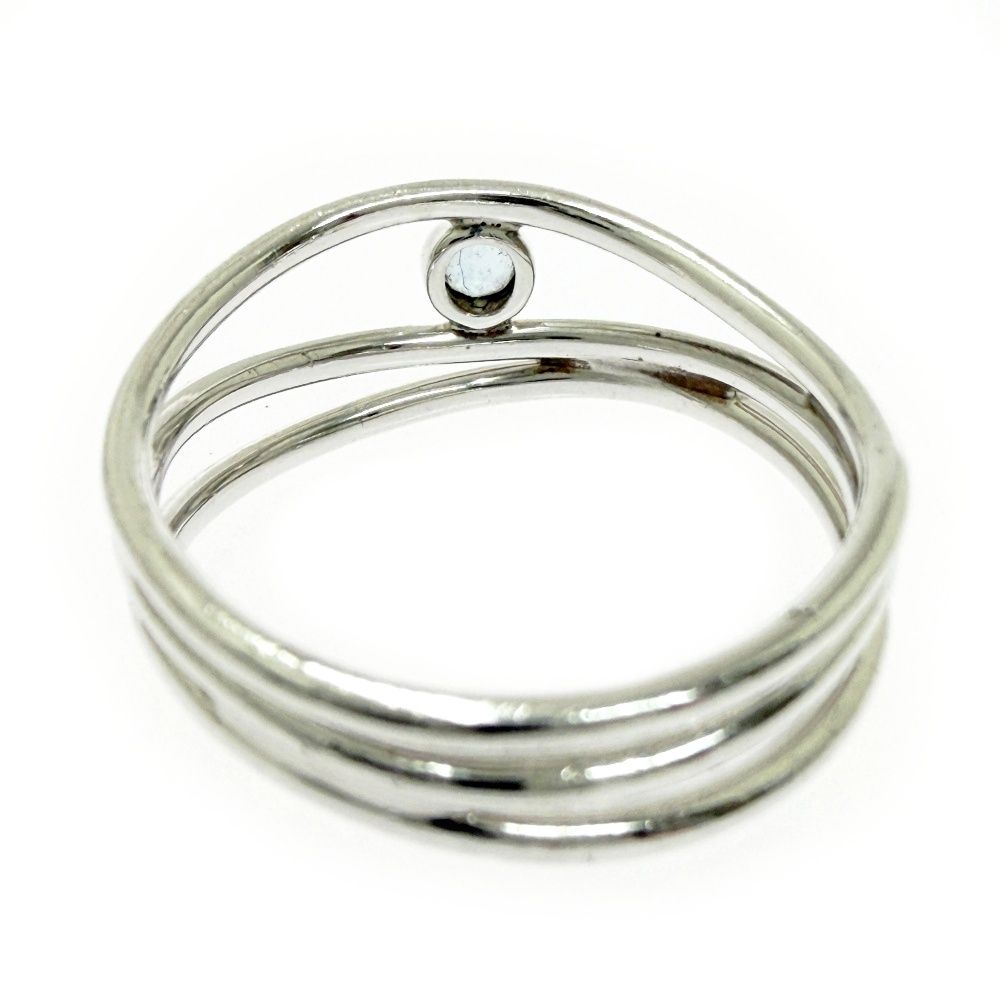 Tiffany & Co Silver Aquamarine Wave Row Ring — view 7