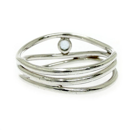 Tiffany & Co Silver Aquamarine Wave Row Ring — view 3