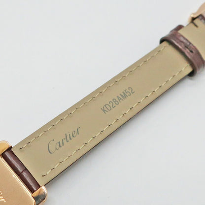 Cartier Ten & Tank American SM PG Leather Silver Quartz Watch — view 8