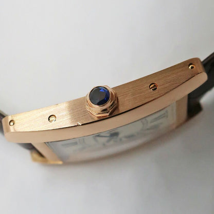 Cartier Ten & Tank American SM PG Leather Silver Quartz Watch — view 3