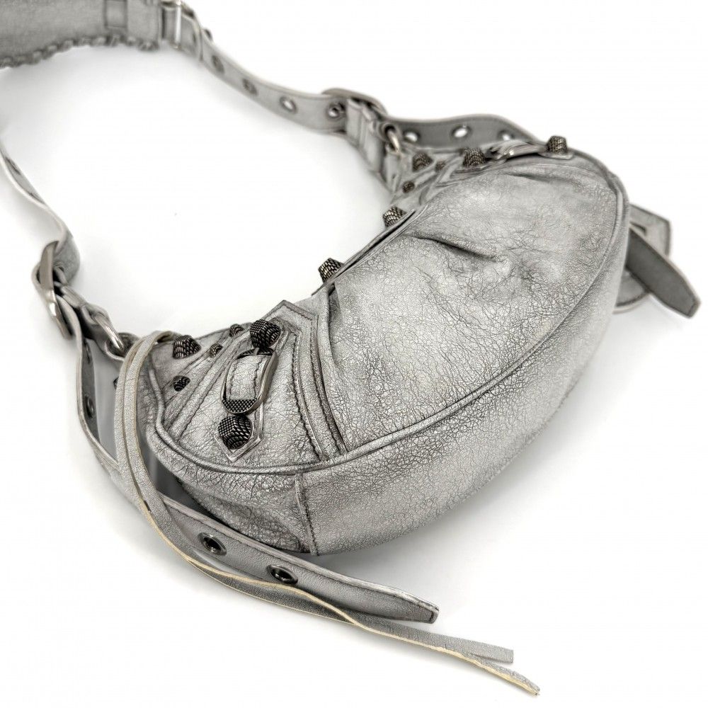 Balenciaga Shoulder Bag Le Cagole XS Bag Crossbody le Leather Gray Silver — view 3