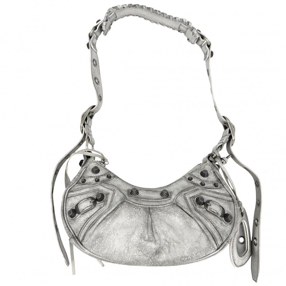 Balenciaga Shoulder Bag Le Cagole XS Bag Crossbody le Leather Gray Silver