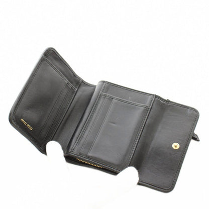 Miu Miu Matelasse Wallet Bifold Coin Purse Leather Black — view 6
