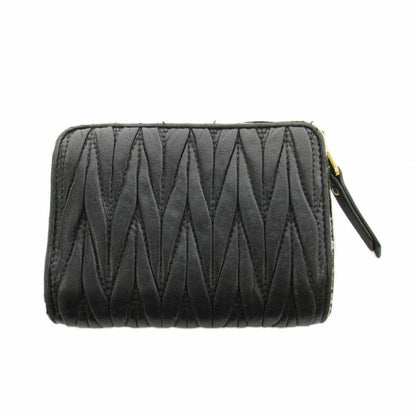 Miu Miu Matelasse Wallet Bifold Coin Purse Leather Black — view 2