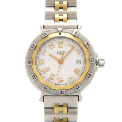 Hermes Captain Nemo SS White Silver Gold Quartz Watch Dial