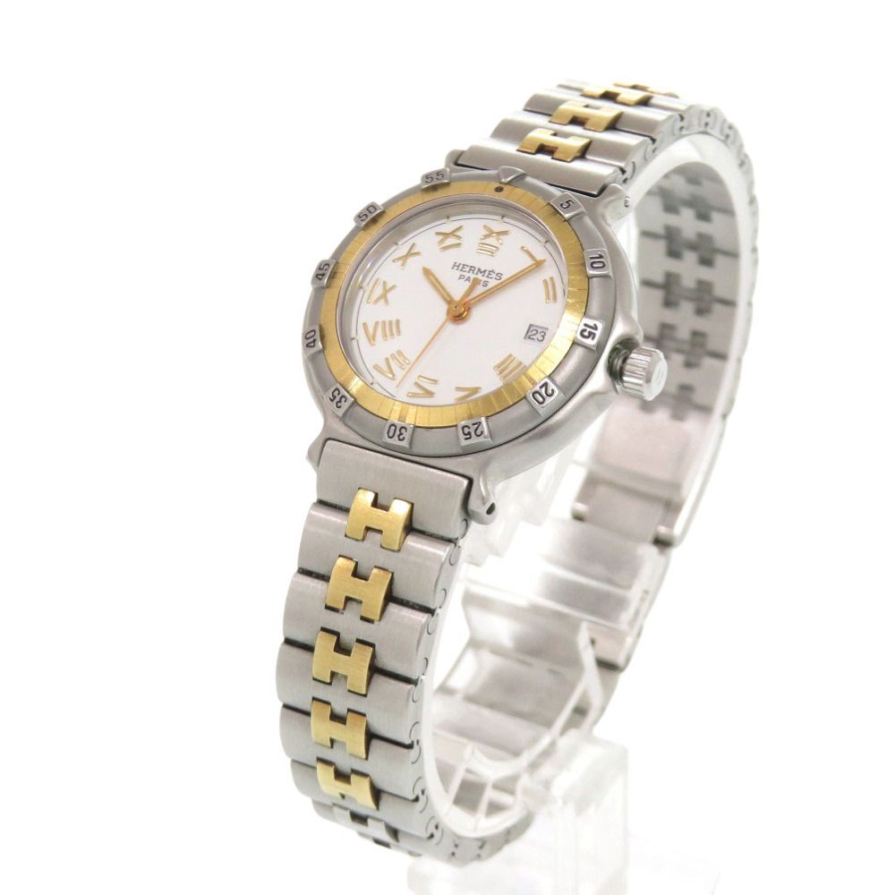 Hermes Captain Nemo SS White Silver Gold Quartz Watch Dial — view 6