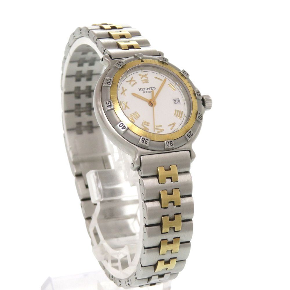 Hermes Captain Nemo SS White Silver Gold Quartz Watch Dial — view 7