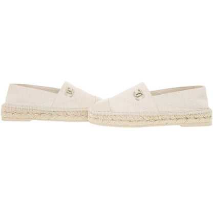 Chanel Espadrilles CC Logo Cotton Lambskin Hemp Beige Flat Shoes 36 — view 7
