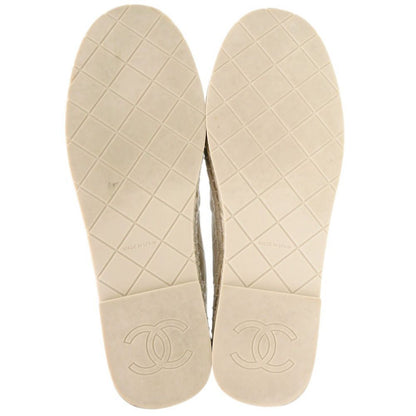 Chanel Espadrilles CC Logo Cotton Lambskin Hemp Beige Flat Shoes 36 — view 5