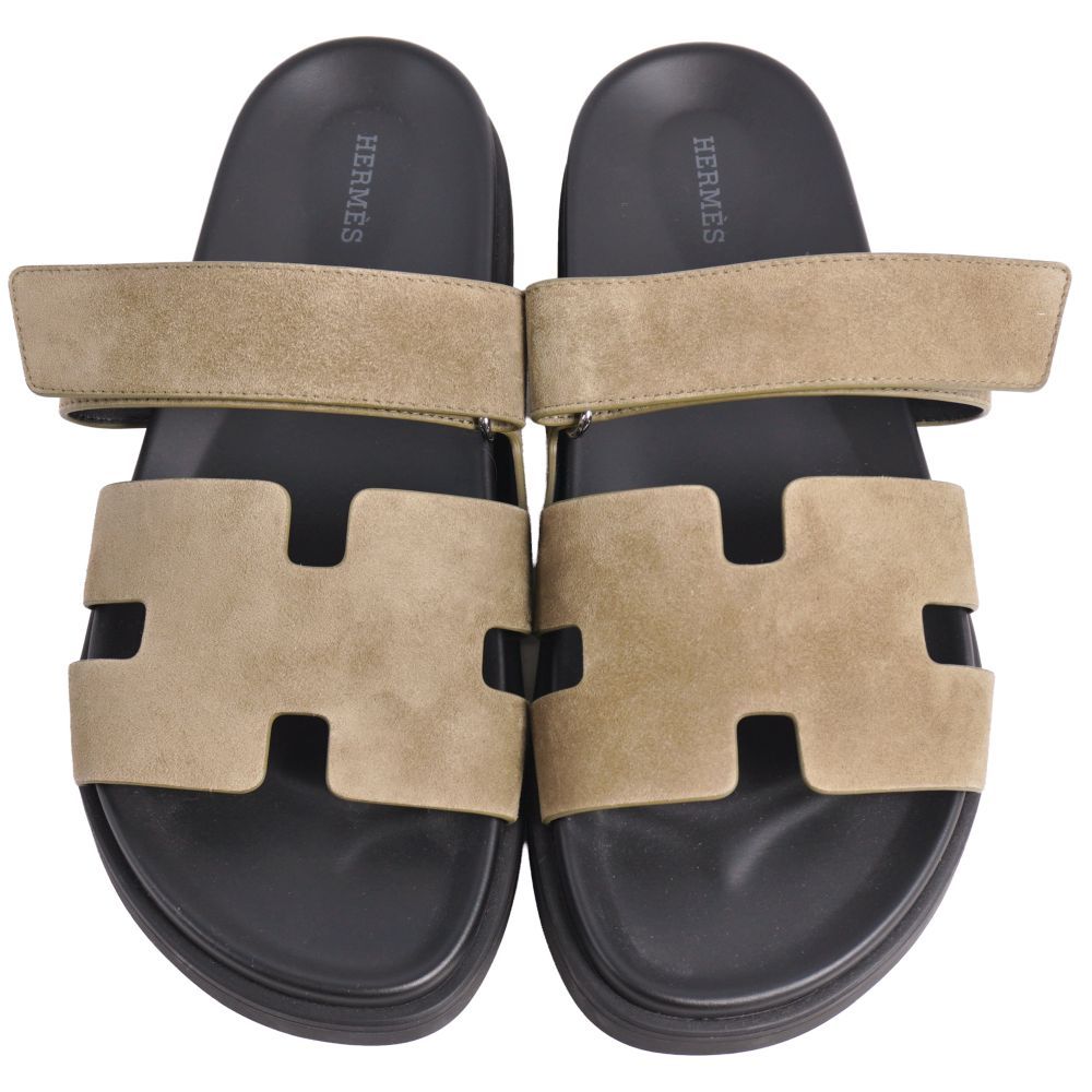 Hermes Sandals Chypre Logo Leather Shoes — view 4