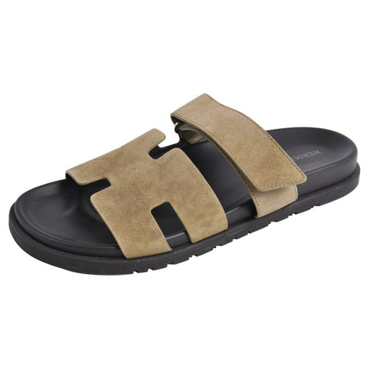 Hermes Sandals Chypre Logo Leather Shoes