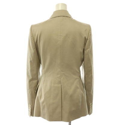 Gucci Jacket Pants Set Tailored Flare Monogram Pattern Wool Silk Blend 40 Beige — view 3