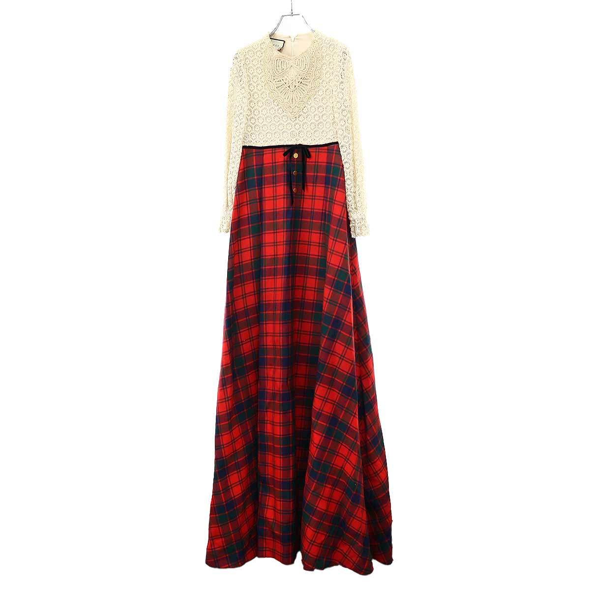 Gucci Sample Check Maxi Dress Zafpt Beige