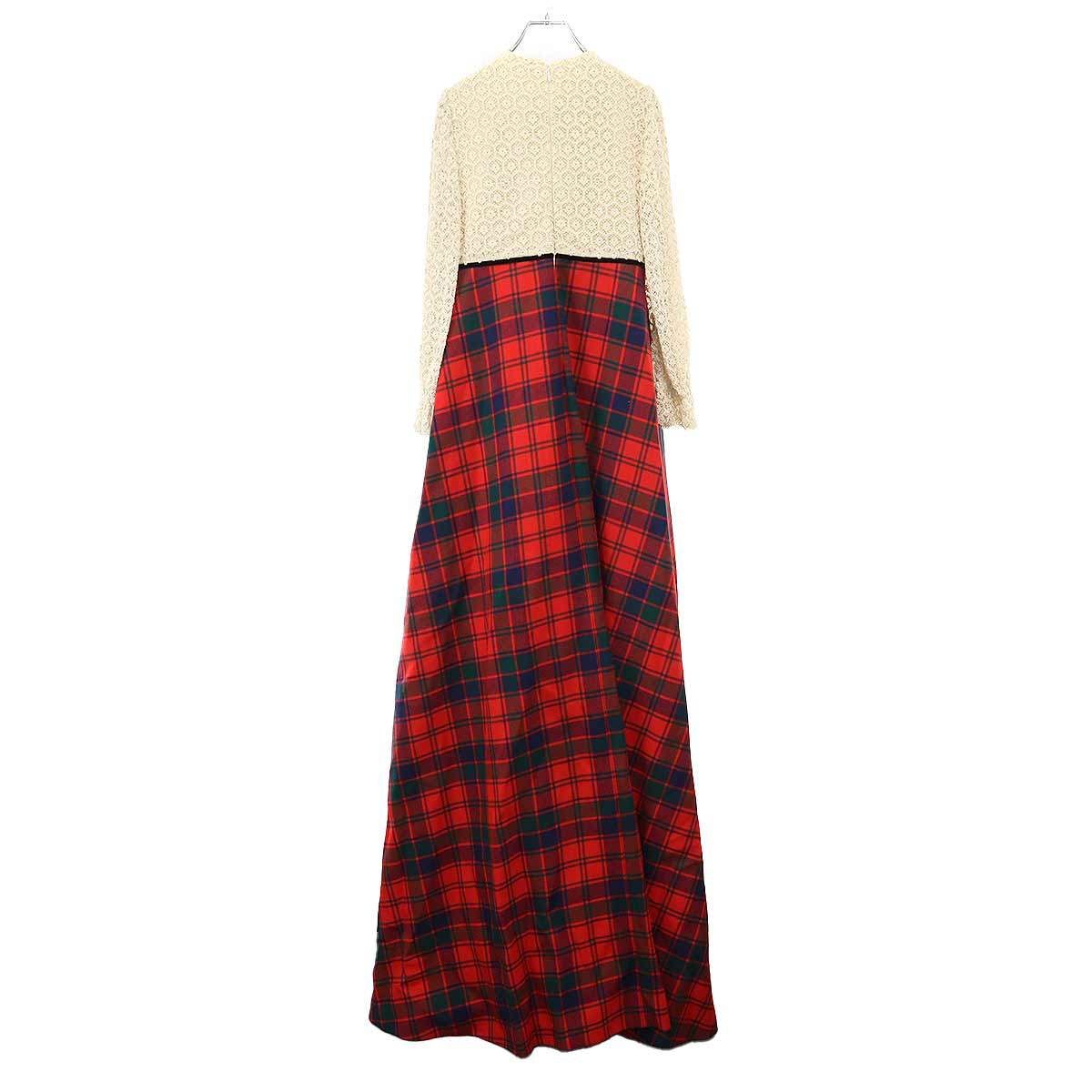 Gucci Sample Check Maxi Dress Zafpt Beige — view 2
