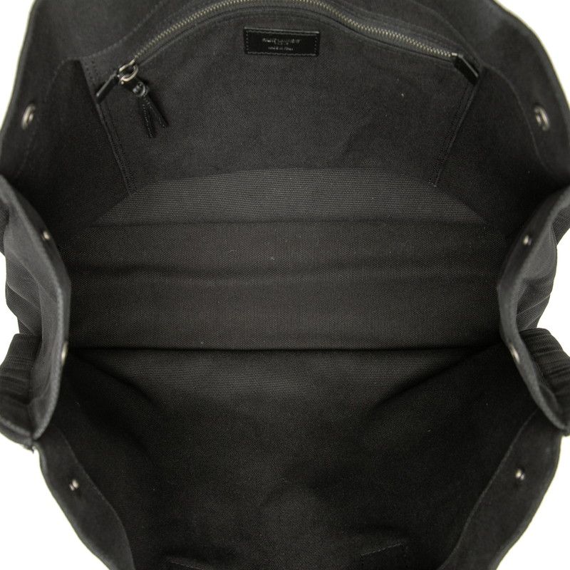 Saint Laurent Rive Gauche Tote Bag Black Canvas Leather — view 4