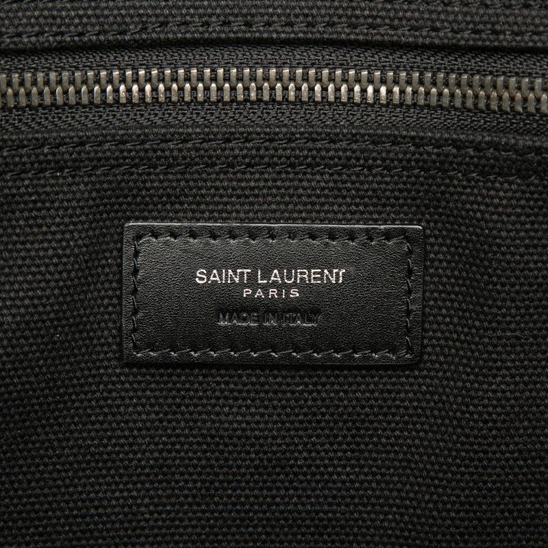 Saint Laurent Rive Gauche Tote Bag Black Canvas Leather — view 5