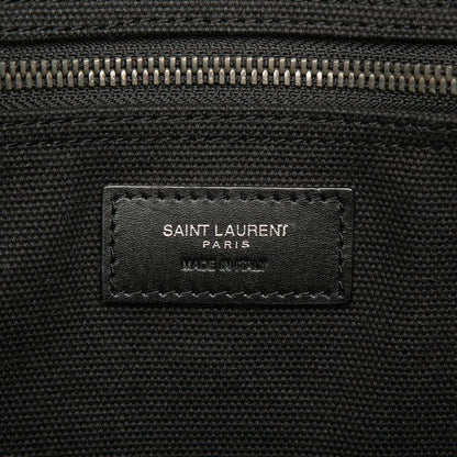 Saint Laurent Rive Gauche Tote Bag Black Canvas Leather — view 5