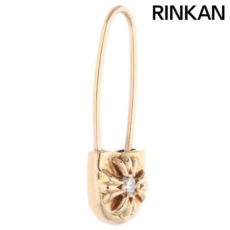 Chrome Hearts 22K ER Safety Pin Dia Gold Earrings