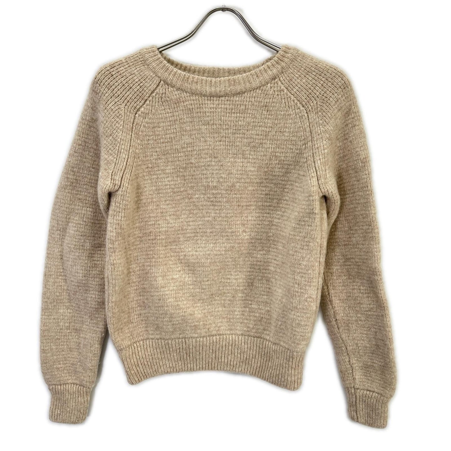 Saint Laurent Paris Beige Crew Neck Long Sleeve Knit Sweater