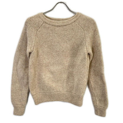 Saint Laurent Paris Beige Crew Neck Long Sleeve Knit Sweater