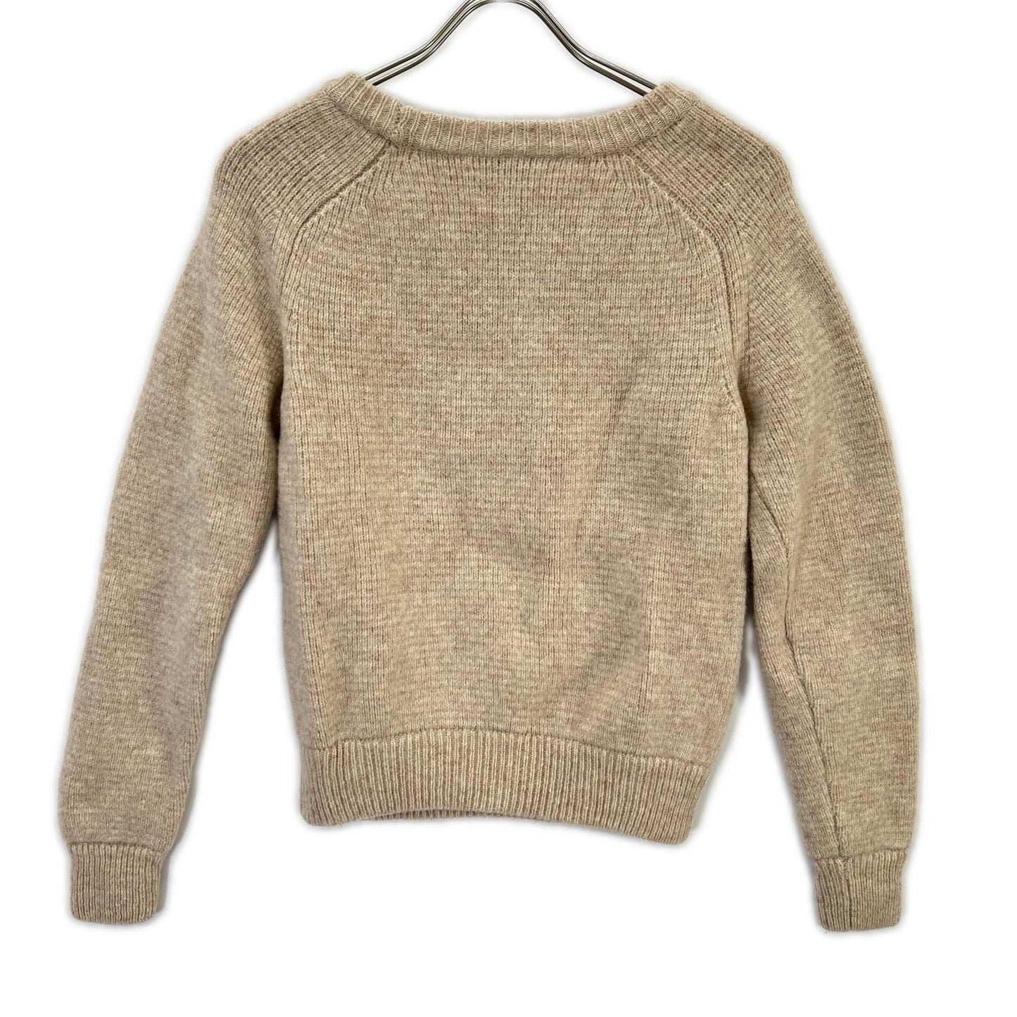 Saint Laurent Paris Beige Crew Neck Long Sleeve Knit Sweater — view 2