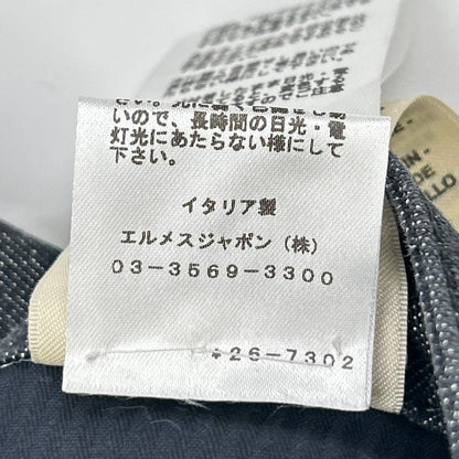 Hermes Indigo Sellier Buttons Denim Skirt 34 — view 6