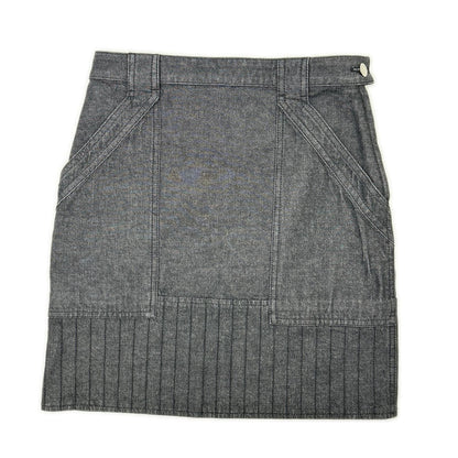 Hermes Indigo Sellier Buttons Denim Skirt 34
