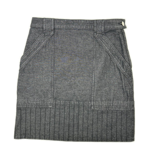 Hermes Indigo Sellier Buttons Denim Skirt 34