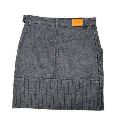 Hermes Indigo Sellier Buttons Denim Skirt 34 — view 2