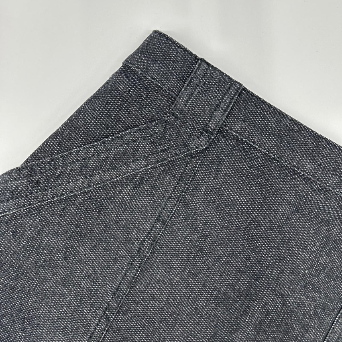 Hermes Indigo Sellier Buttons Denim Skirt 34 — view 7
