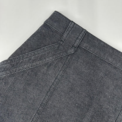 Hermes Indigo Sellier Buttons Denim Skirt 34 — view 7