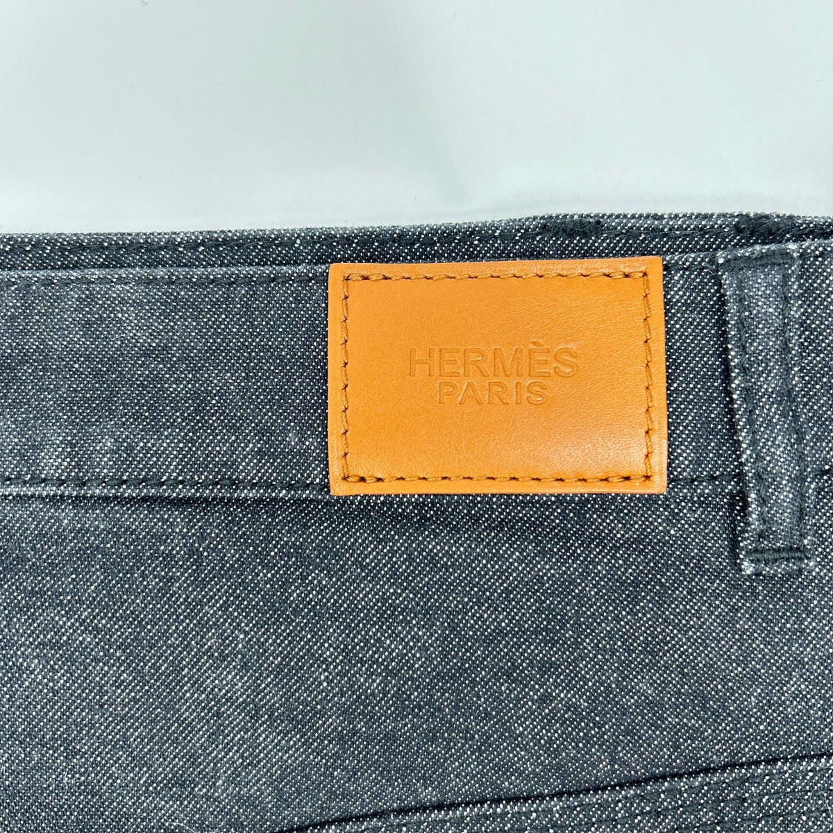 Hermes Indigo Sellier Buttons Denim Skirt 34 — view 3