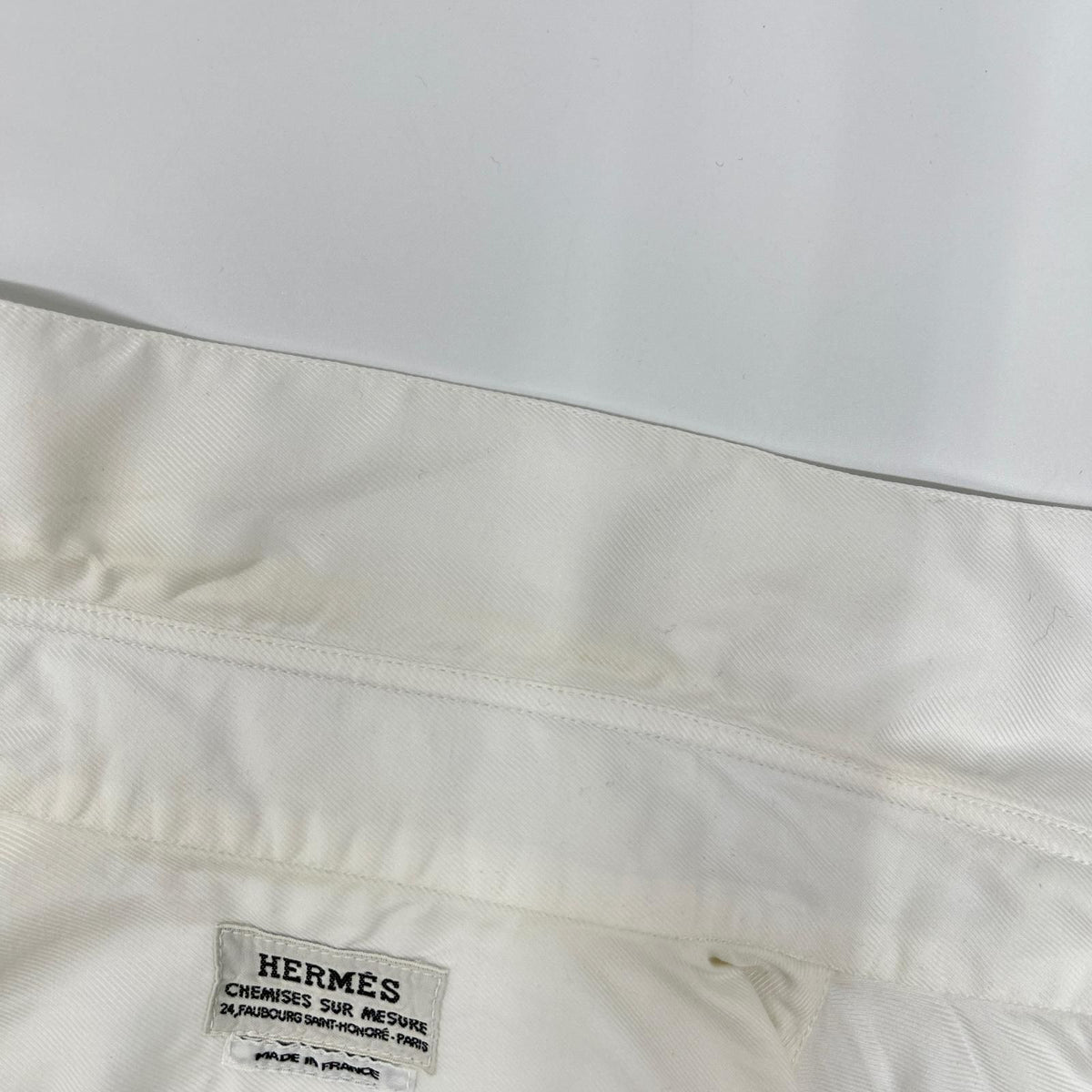 Hermes Era White Cotton Regular Color Long Sleeve Shell Button Shirt — view 8