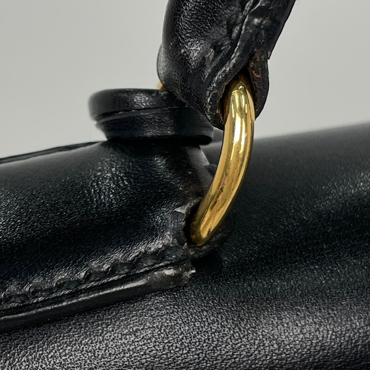 Hermes Kelly 32 Handbag Retourne 2-Way Box Calf Black — view 6