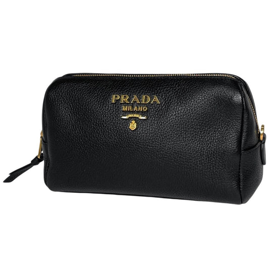 Prada Makeup Pouch Leather Nero
